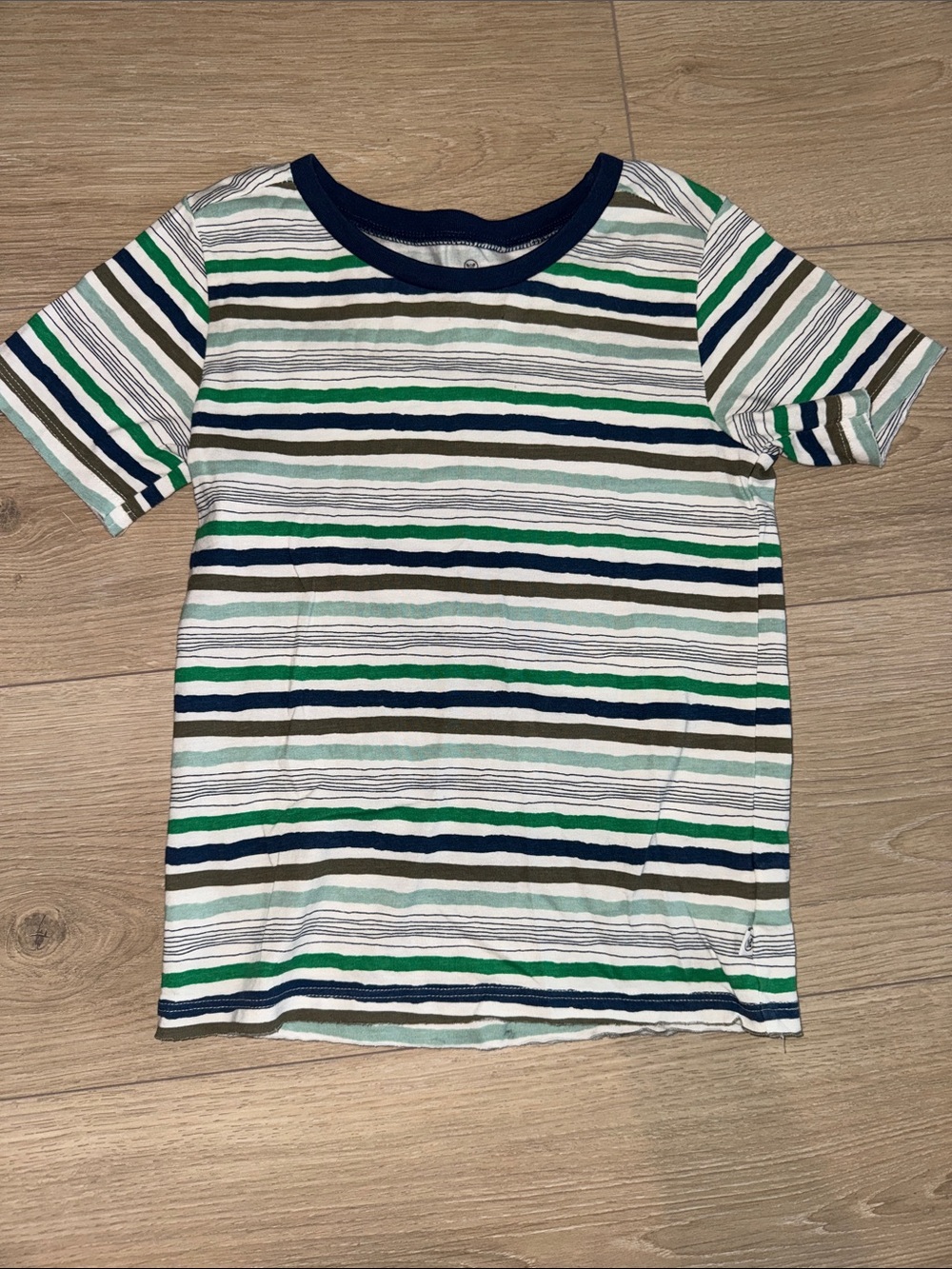 The Honest Company Striped Short-Sleeve Tee — Navy, Green & White